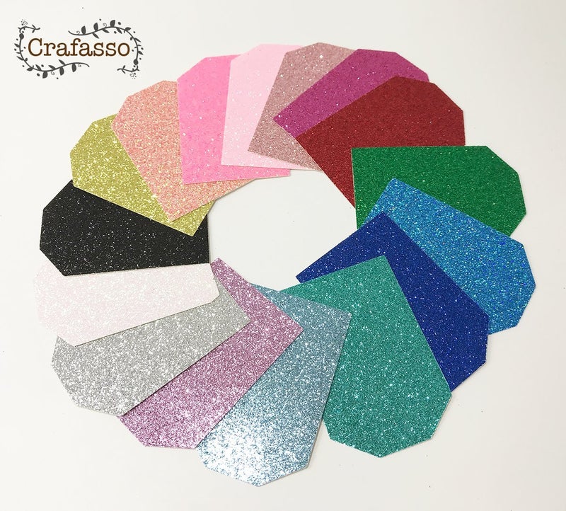 Crafasso 12" x 12" 300gms Heavy & Premium Glitter cardstock, 16 Sheets, 16 Colors - Image 3